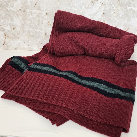 ***Ralph Lauren Cricket Cable Cashmere 60" x 60" Throw Blanket - Picture 10 of 11